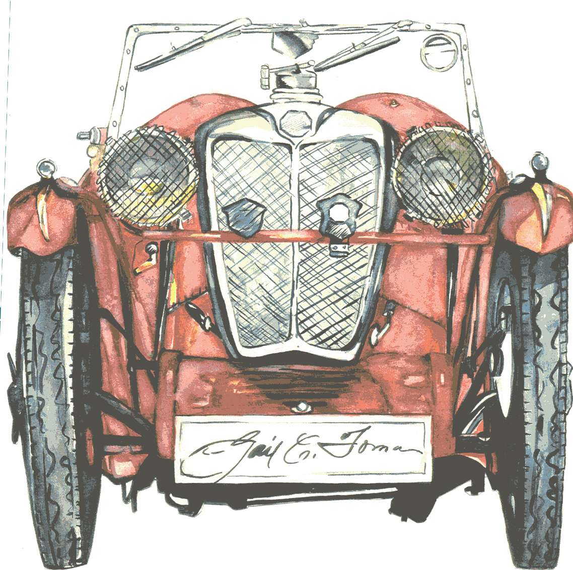 CAR COLLECTION WATERCOLORS GAIL TOMA